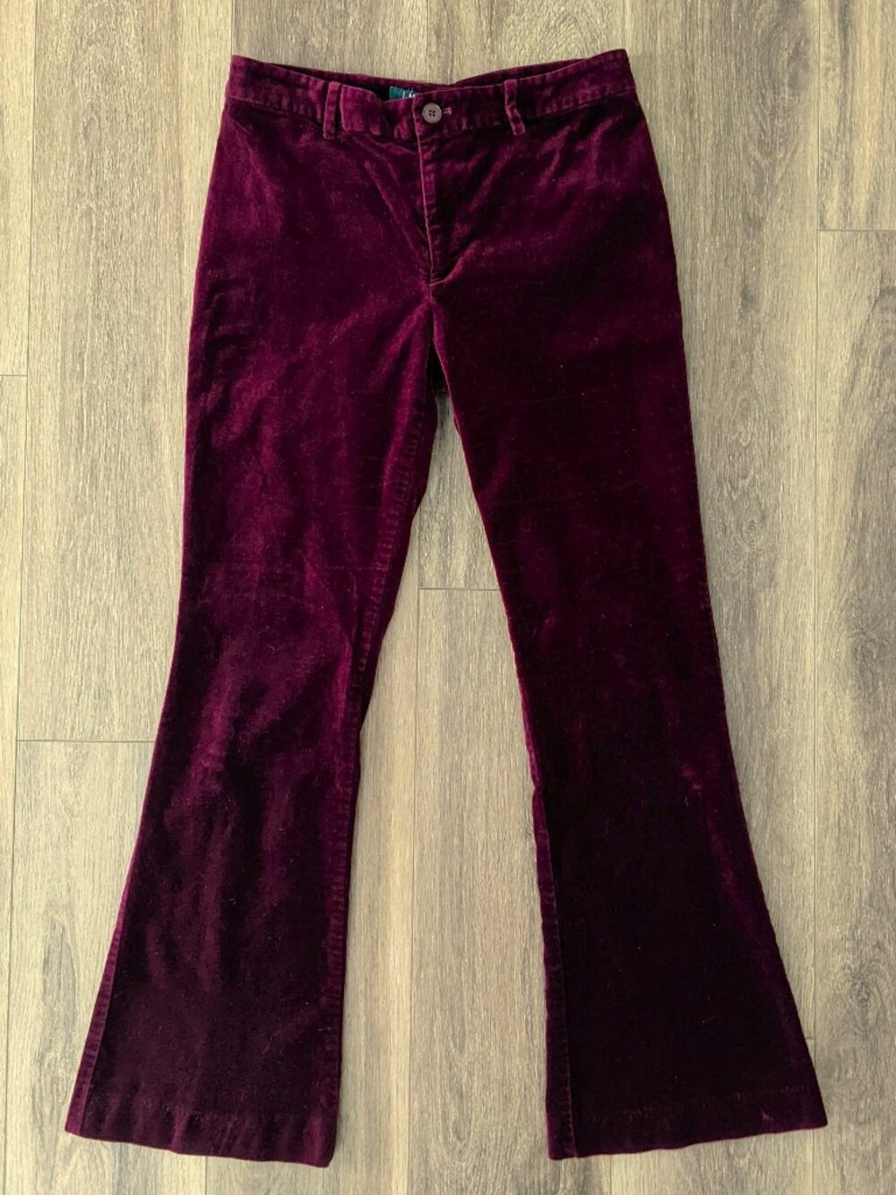Ralph Lauren burgundy velvet flares size 6 fall boho pants